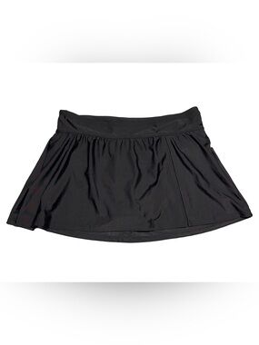KRISTA Black Swim Skort Skirted Bikini Bottom Athletic Swimwear
